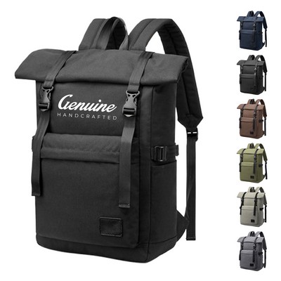 Canvas Laptop Backpack with Anti-Theft Pocket