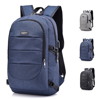High-Quality Polyester Travel Laptop Backpack with USB Charging Port & Anti-Theft Design